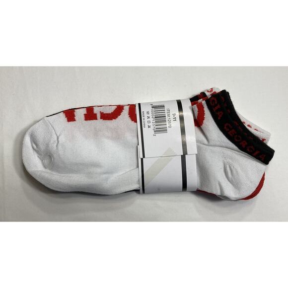 Georgia Bulldogs Socks 2-3Packs Ankle Socks, Women's 9-11, NCAA - Picture 7 of 9
